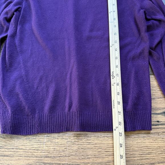 Notations Women’s V-Neck Sweater Purple Long Sleeve Pullover Knit Top Size M - Picture 4 of 5